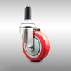 Service Caster 4 Inch 316SS Red Polyurethane Wheel Swivel 1 Inch Expanding Stem Caster SCC-SS316EX20S414-PPUB-RED-1